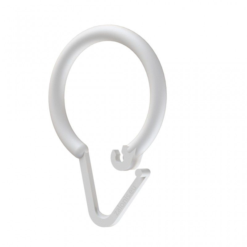 SHOWER CURTAIN RING PLASTIC WHITE